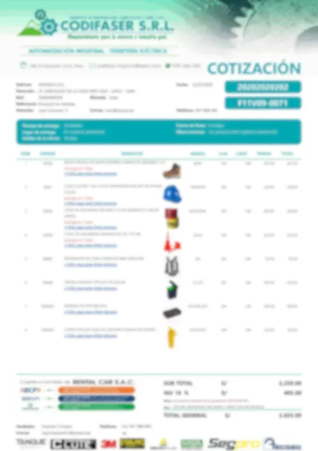 Diseño 17 de formato personalizado para cotización