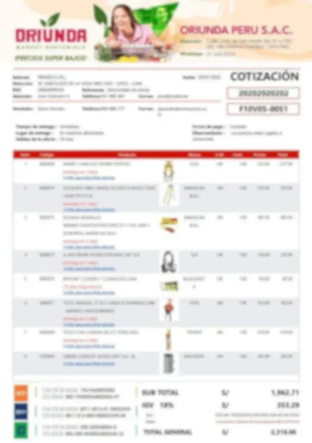 Diseño 4 de formato personalizado para cotización